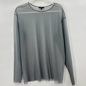 Women's Universal Standard Thames Fog Mesh Top Gray Knit Top 18/20/1X